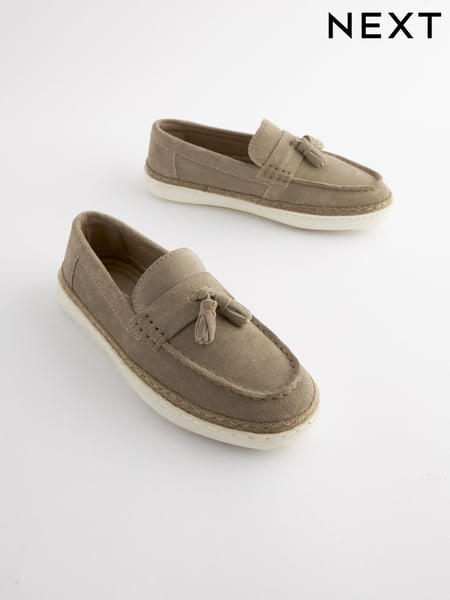 Neutral Suede Tassel Loafers (E60591) | € 37 - € 47