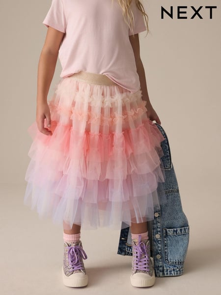Multi Rainbow Frill Tiered Mesh Skirt (3-16yrs) (E61293) | € 24 - € 31