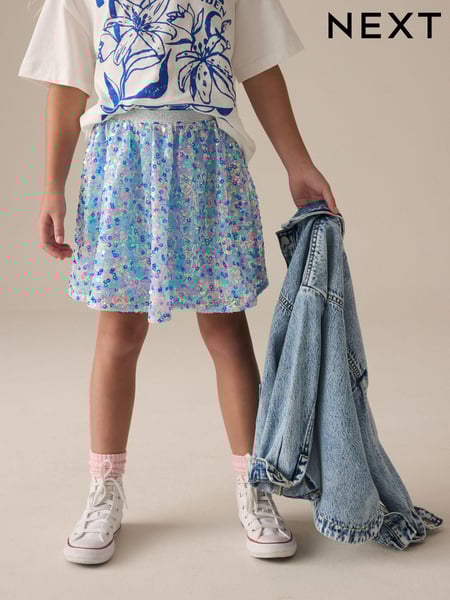 Rainbow Blue Sequin Skirt (3-16yrs) (E61295) | € 20 - € 27