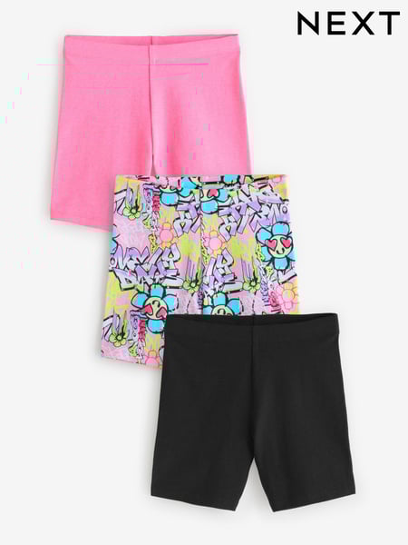 Pink/Graffiti/Black Cycle Shorts 3 Pack (3-16yrs) (E61335) | € 14 - € 23