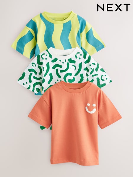 Green/Yellow Short Sleeve T-Shirts 3 Pack (3mths-7yrs) (E63173) | € 21 - € 26