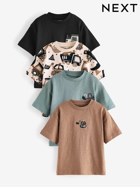 Black/White Short Sleeve T-Shirts 4 Pack (3mths-7yrs) (E63186) | € 27 - € 33