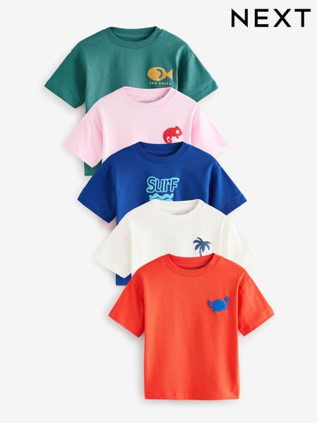 Multi Bright Short Sleeve T-Shirts 5 Pack (3mths-7yrs) (E63196) | € 26 - € 31