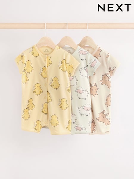 Multi Character Baby Jersey Rompers 3 Pack (0mths-3yrs) (E63879) | € 24 - € 30