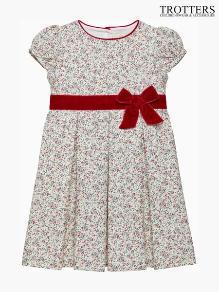 Trotters London Gold Floral Ruby Party Dress (E64180) | € 82 - € 89