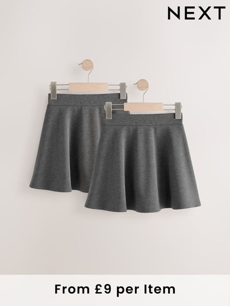 Grey Pull On Skort 2 Pack With Jersey Stretch (3-17yrs) (E65037) | € 26 - € 40