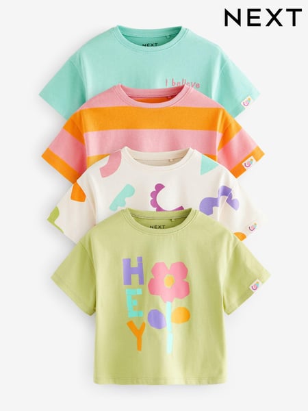 Turquoise Blue Short Sleeve T-Shirts 4 Pack (3mths-7yrs) (E65357) | € 26 - € 31