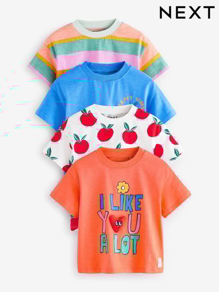 Orange Short Sleeve T-Shirt 4 Pack (3mths-7yrs) (E65362) | € 26 - € 31
