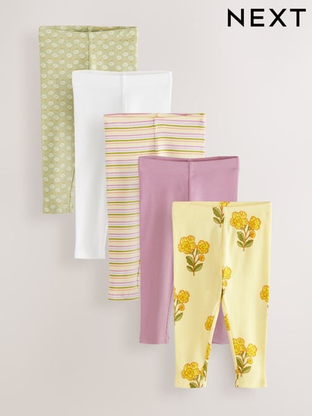 Pastel Rainbow Ribbed Leggings 5 Pack (3mths-7yrs) (E65374) | € 30 - € 35
