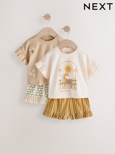 Yellow Short Sleeve T-Shirt & Shorts 2 Pack Set (3mths-7yrs) (E65378) | € 26 - € 31