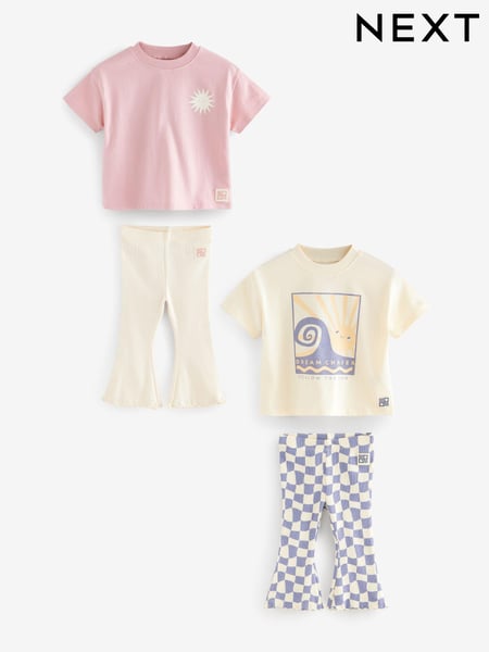 Pink 2 Pack T-Shirt & Flare Set (3mths-7yrs) (E65388) | € 30 - € 35