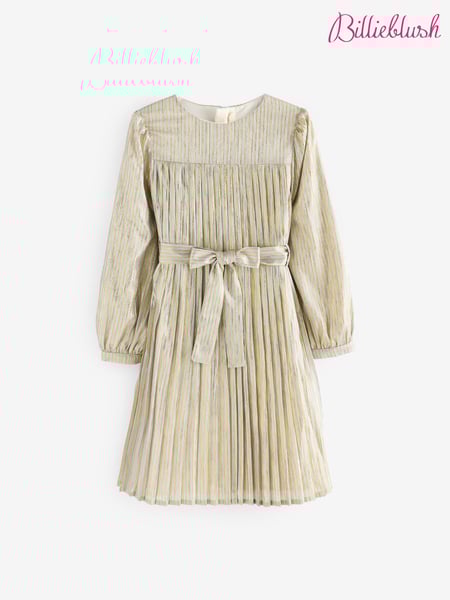 Billieblush Gold Sequin Party Occasion Dress With Belt (E65648) | € 107