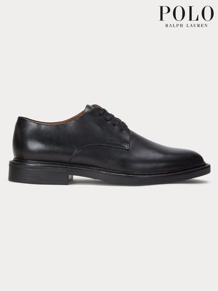 Polo Ralph Lauren Black Asher Burnished Leather Derby Shoes (E66314) | € 296