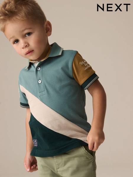 Green Short Sleeve Sash 100% Cotton Polo Shirt (3mths-7yrs) (E66449) | € 11 - € 14
