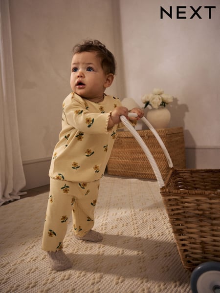 Yellow Sunflower Baby Top and Wide Leg Trousers 2 Piece Set (0mths-2yrs) (E66457) | € 16 - € 18