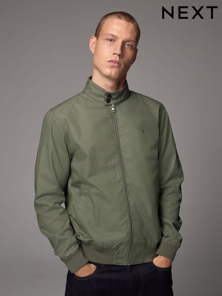 Salbeigrün - Shower Resistant Check Lining Harrington Jacket (E66492) | 87 €