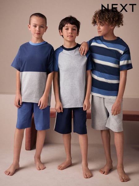 Navy/Grey Short Pyjamas 3 Pack (3-16yrs) (E66494) | € 35 - € 45