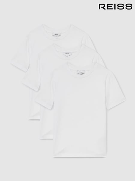 Reiss White Honor 3 Pack 3 Pack Cotton Crew-Neck T-Shirts (E67998) | € 34
