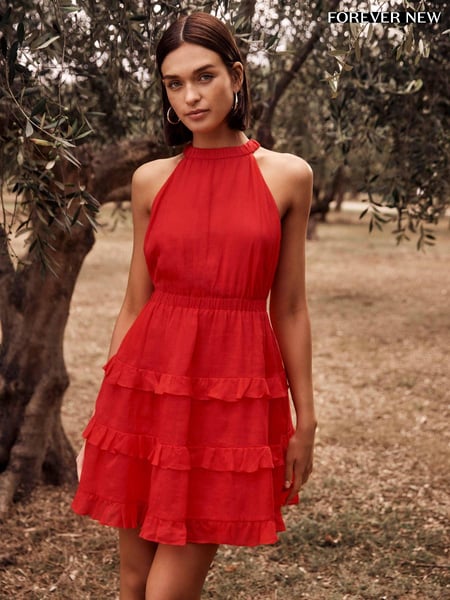 Forever New Red Lily-Rose Halter Neck Mini Dress (E69701) | € 74