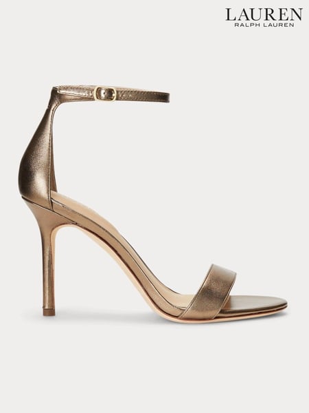 Lauren Ralph Lauren Gold Allie Metallic Nappa Leather Sandals (E69745) | € 248
