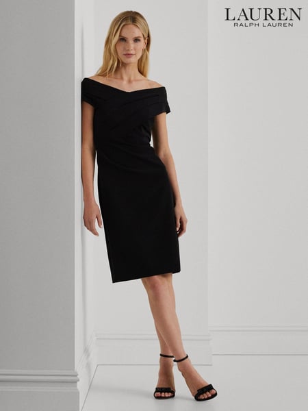Lauren Ralph Lauren Crepe Off-The-Shoulder Cocktail 100% Cotton Dress (E69914) | € 160