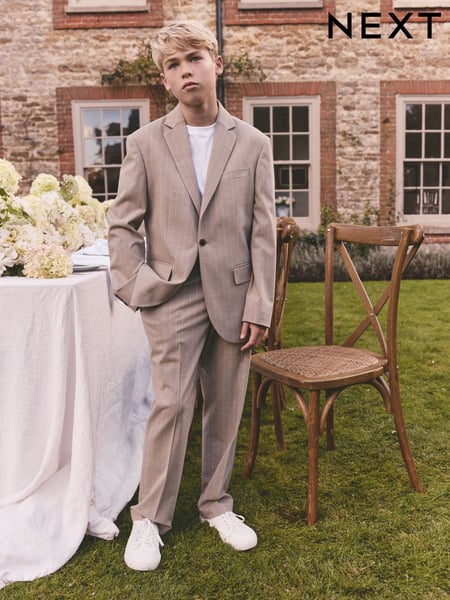 Neutral Relaxed Fit Stripe Suit Jacket (3-16yrs) (E70135) | € 61 - € 78