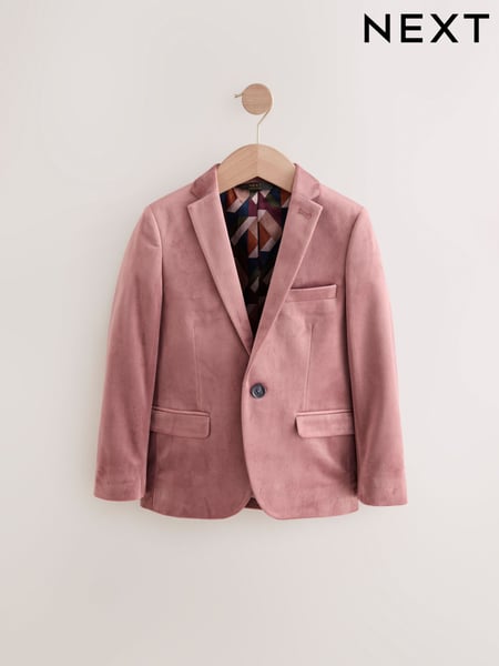 Pale Pink Velvet Suit Blazer (3-16yrs) (E70157) | € 62 - € 74