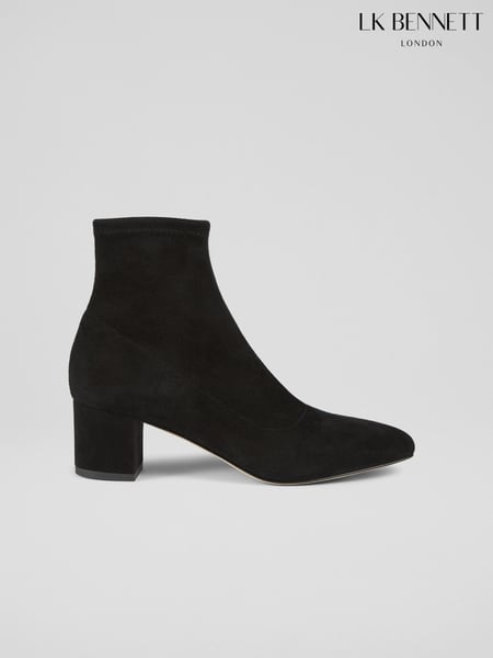 LK Bennett Black Grove Low Block Stretch Ankle Boots (E70842) | € 591