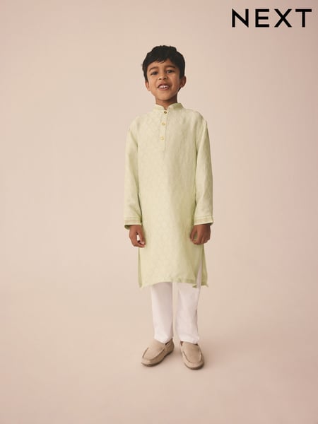 Light Green Embroidered EID Kurta (3mths-16yrs) (E71301) | € 28 - € 38