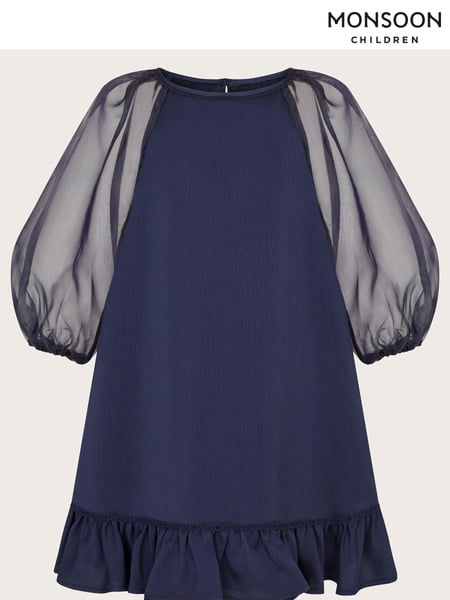 Monsoon Blue Louisietta Satin Dress (E71390) | € 37 - € 45