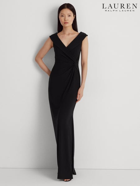 Lauren Ralph Lauren Leonidas V Neck Rouched Jersey Gown Dress (E71673) | € 404