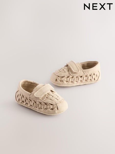 Neutral Woven Loafer Baby Shoes (0-24mths) (E73516) | € 17