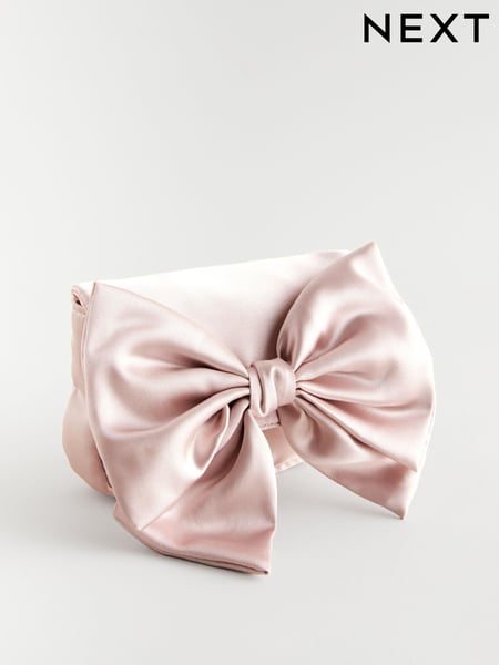 Light Pink Statement Satin Bow Bag (E73581) | € 20