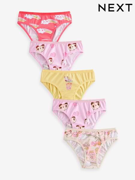 Pink/Yellow Character Bikini Briefs 5 Pack (5-16yrs) (E75368) | € 13 - € 18