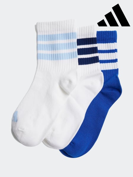 adidas Blue Ribbed 3 Pack Socks (E75645) | € 11