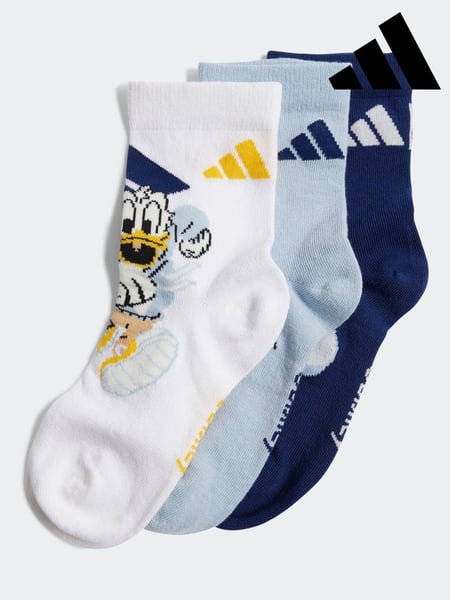 adidas Blue/White Kids Little Disney Mickey Mouse Socks 3 Pack (E75646) | € 16