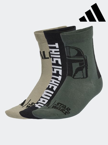 adidas Black Kids Star Wars Mandalorian Socks 3 Pack (E75647) | € 16
