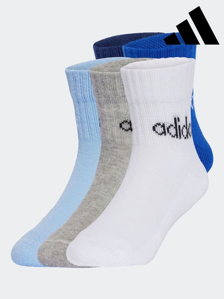 adidas Blue/Navy Linear Ankle 5 Packs Socks (E75650) | € 16