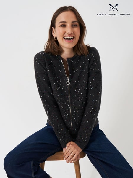 Crew Clothing Company Black Glitterball Knitted Jacket (E78216) | € 54