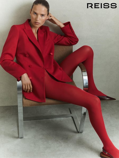 Reiss Red Anna Wool Blend Double Breasted Tux Blazer (E78644) | € 434