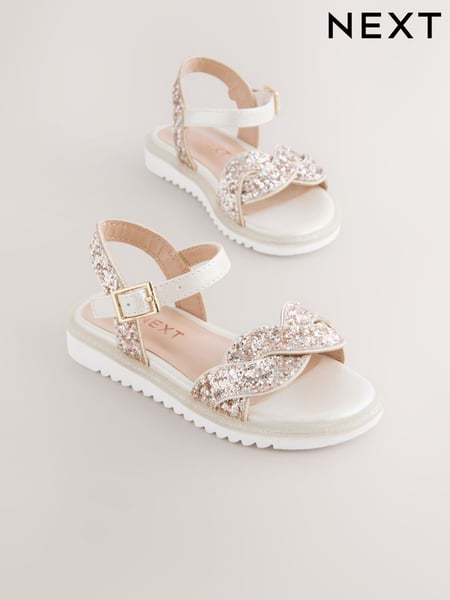 Ivory Glitter Occasion Sandals (E79114) | € 24 - € 33