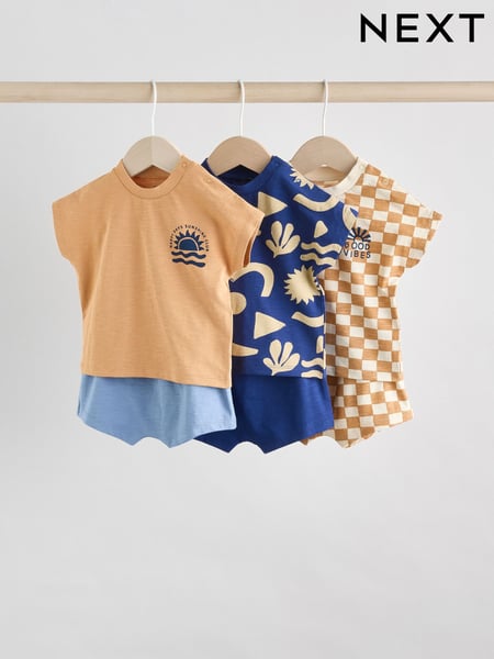 Navy Checkerboard Baby Tops and Shorts Set 6 Piece (E81350) | € 38 - € 41