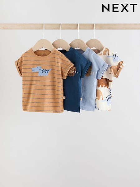 Blue/Neutral Baby Short Sleeve T-Shirts 4 Pack (E81351) | € 26 - € 28