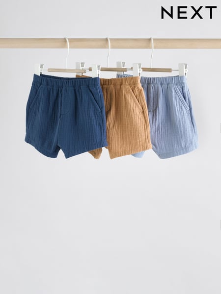 Blue/Brown Jersey 100% Cotton Baby Shorts 3 Pack (E81354) | € 23 - € 26
