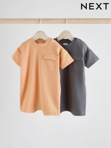 Orange/Grey Baby Rompers 2 Pack (E81383) | € 23 - € 26
