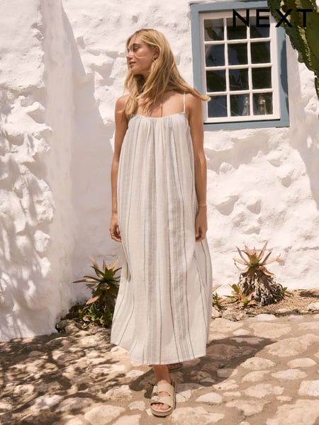 Blau - Volume Cotton Maxi Dress (E81979) | 49 €