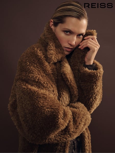 Reiss Brown Darla Teddy Coat with Wool (E82420) | € 702