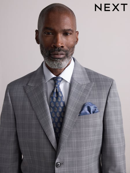 Grey Tailored Fit Zignone Check Suit Jacket (E82623) | € 282