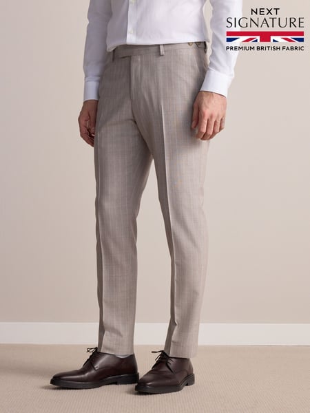 Neutral Slim Fit Signature Empire Mills British Striped Suit Trousers (E82628) | € 164