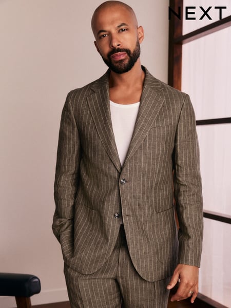 Brown Slim Fit Leomaster Suit Jacket (E82658) | € 282